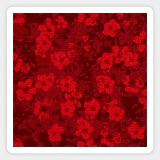 Sweater Knit Red Flowers Magnet